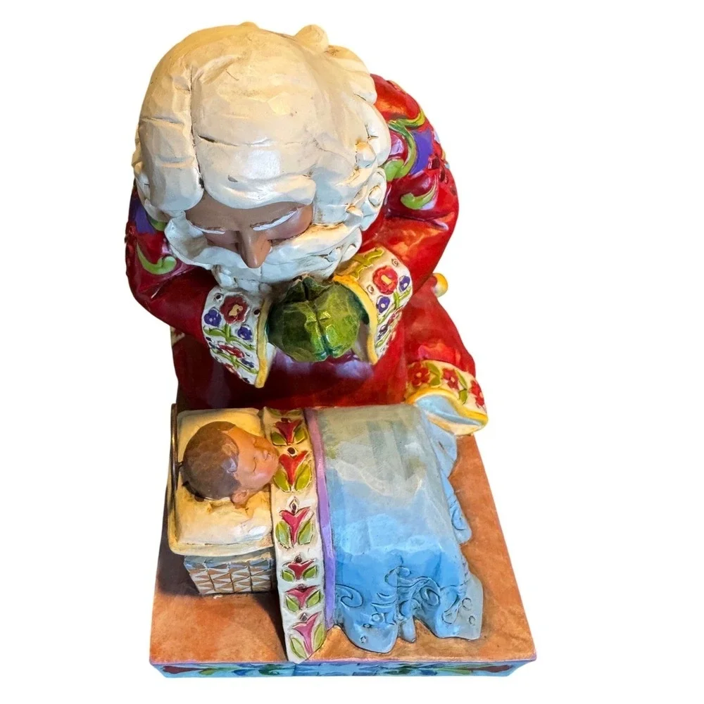 Jim Shore Heartwood Creek Kneeling Santa Baby Jesus Figurine 2008 S4010488